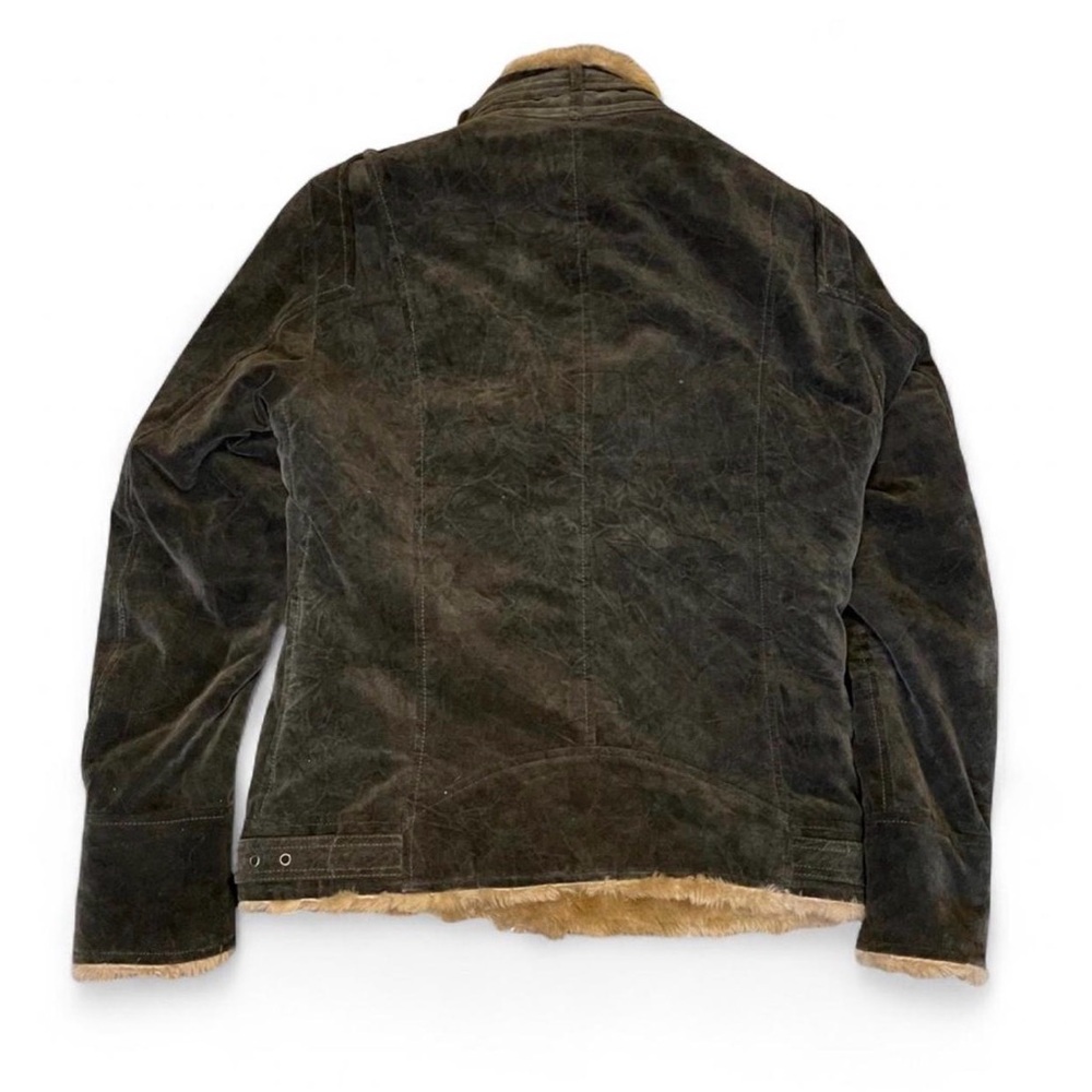 Nicole Club For Men Japanese Archive Suede Bondage Biker Jacket with Faux Fur Li - Picture 3 of 8